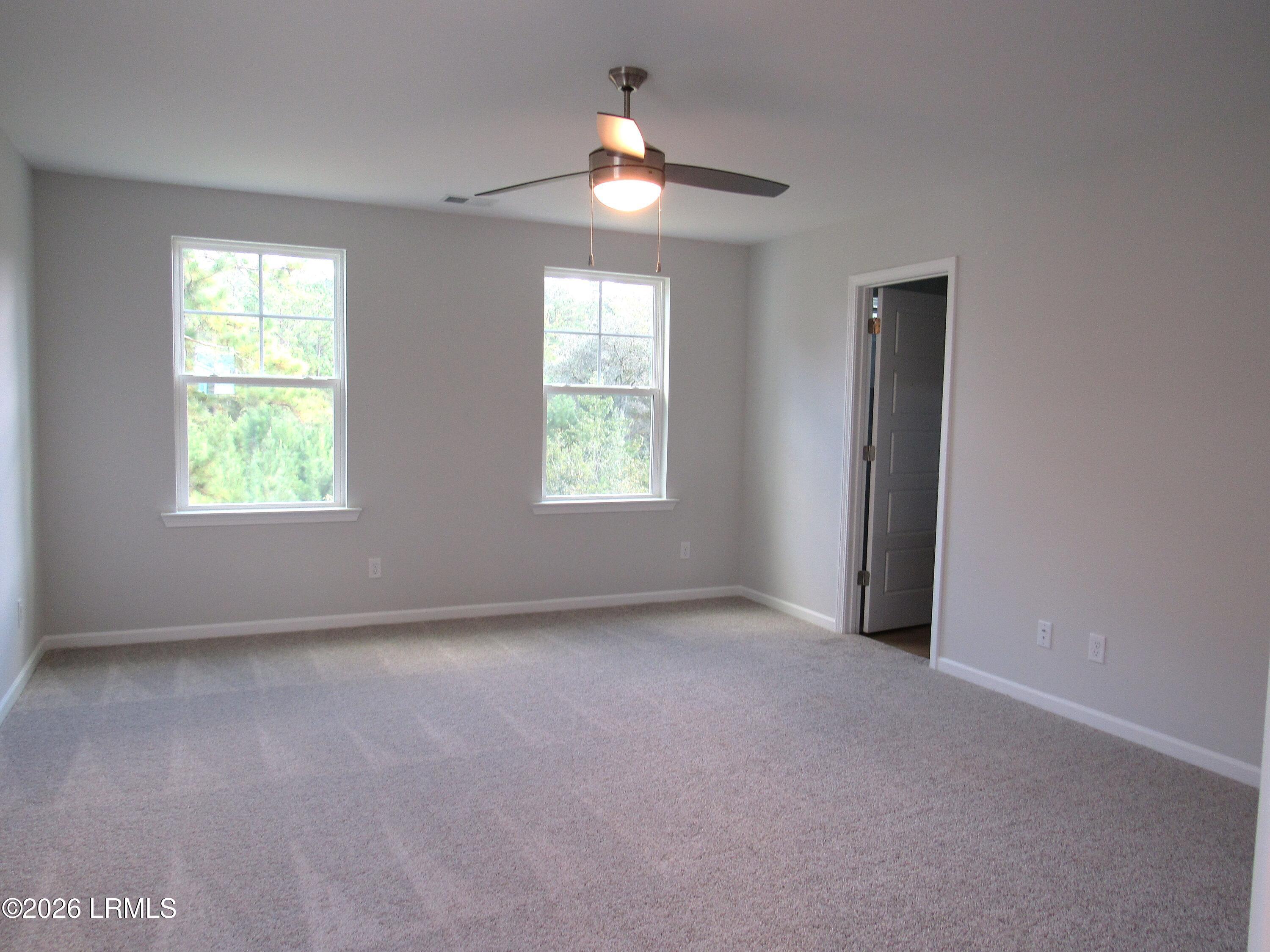 includes ceiling fan and 2 closets
