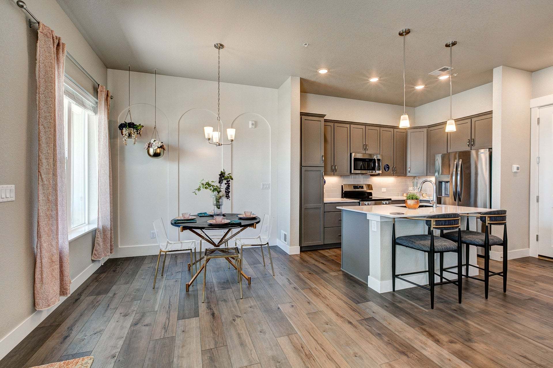 Photos are of our Timberline floor plan/finishes and exact dimensions will vary