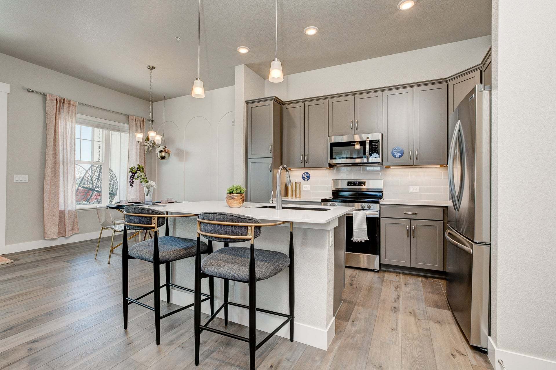 Photos are of our Timberline floor plan/finishes and exact dimensions will vary