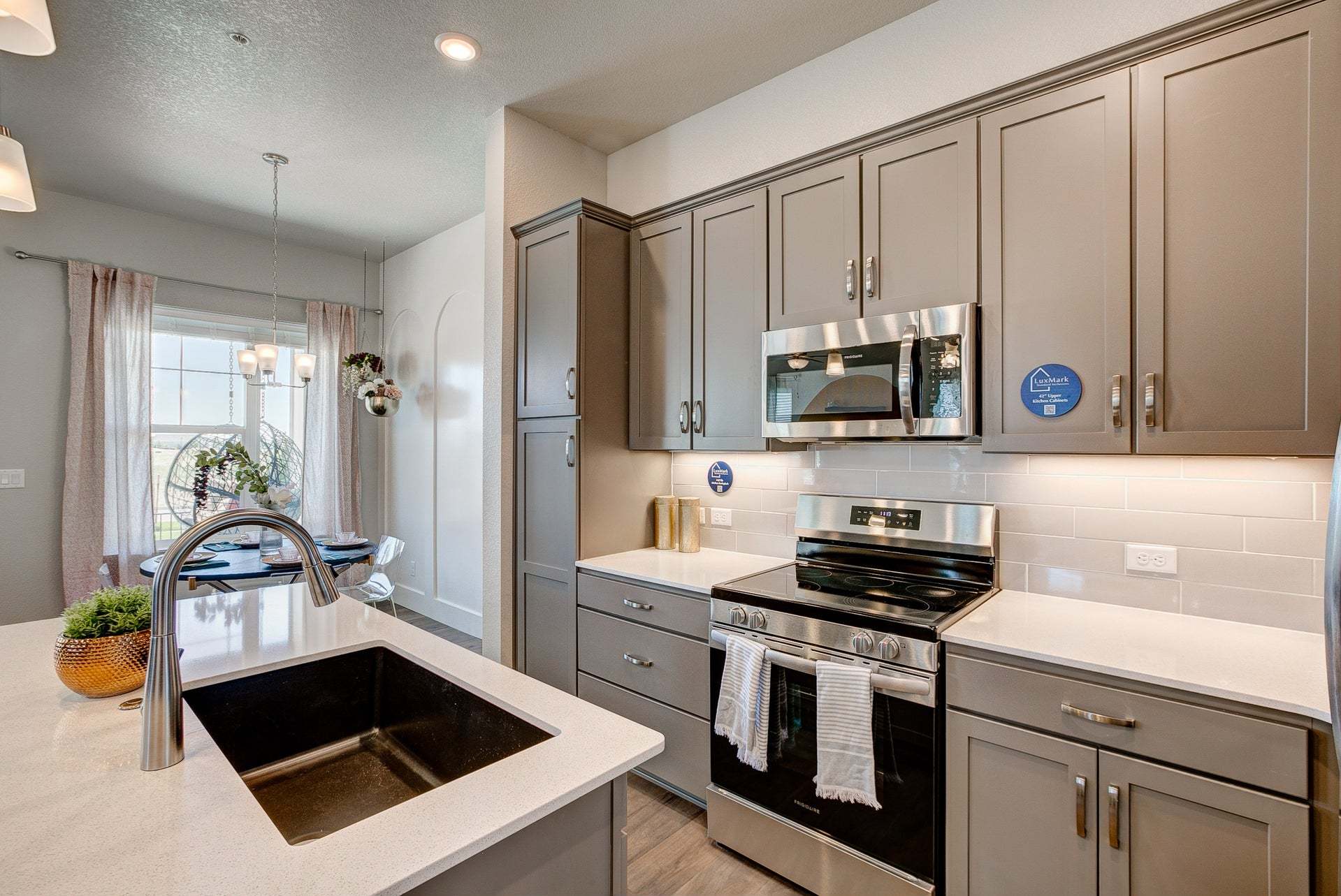 Photos are of our Timberline floor plan/finishes and exact dimensions will vary