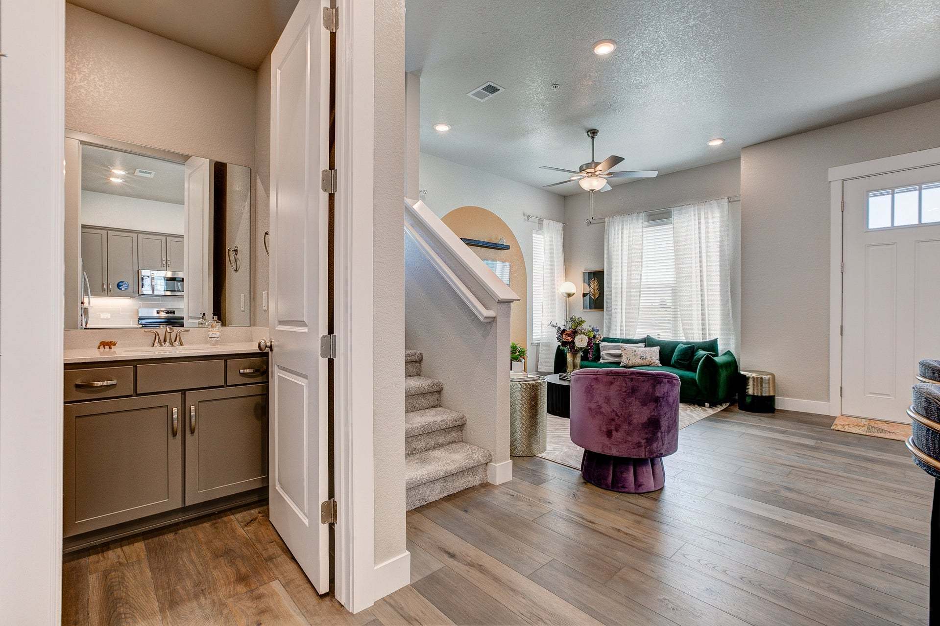 Photos are of our Timberline floor plan/finishes and exact dimensions will vary