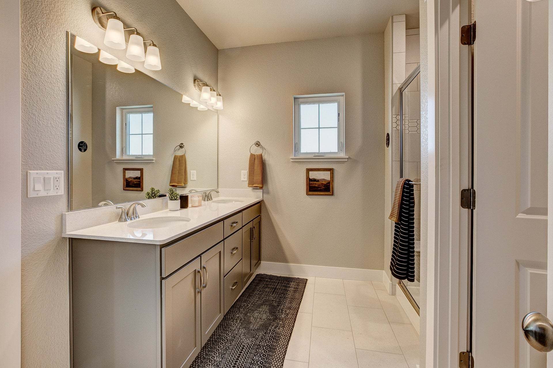 Photos are of our Timberline floor plan/finishes and exact dimensions will vary