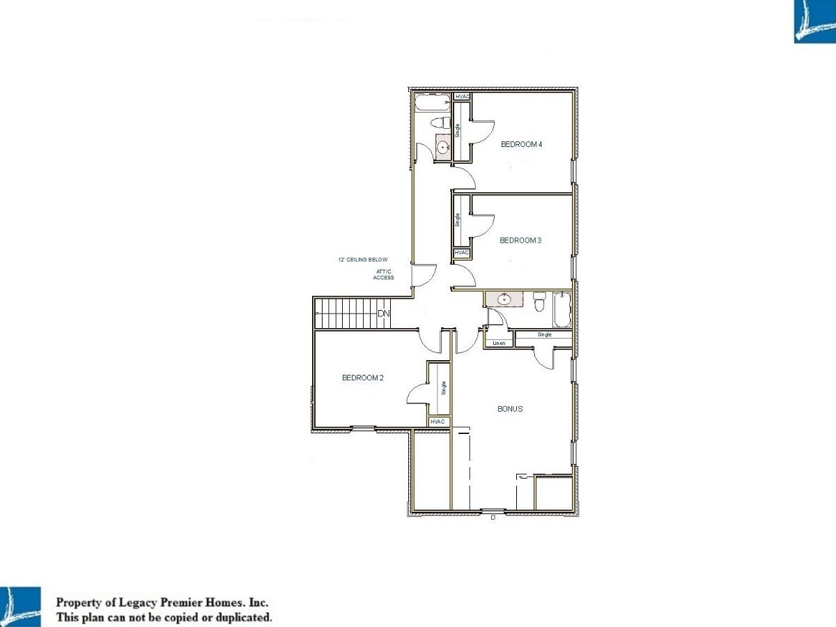 Second Story Floor Plan for Foresthill E
