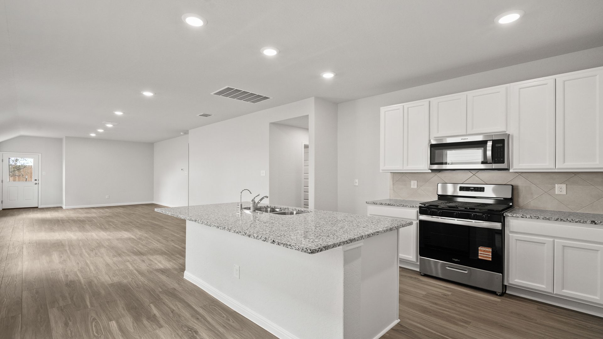 Kitchen to Dining and Family Room