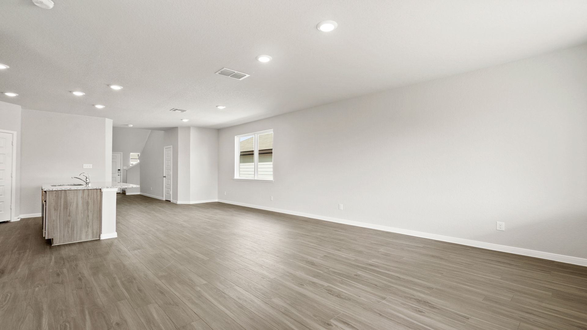 Family Room to Kitchen and Dining