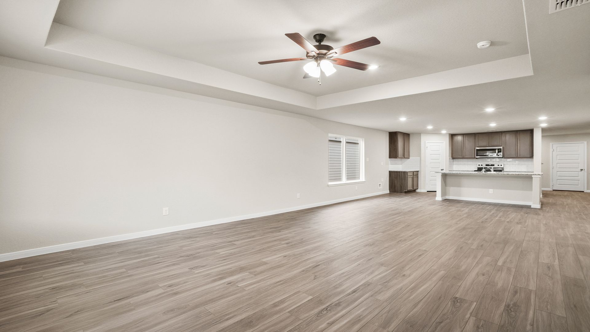 Family Room to Dining and Kitchen