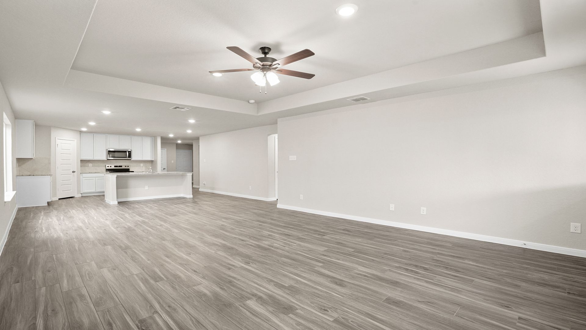 Family Room to Dining and Kitchen