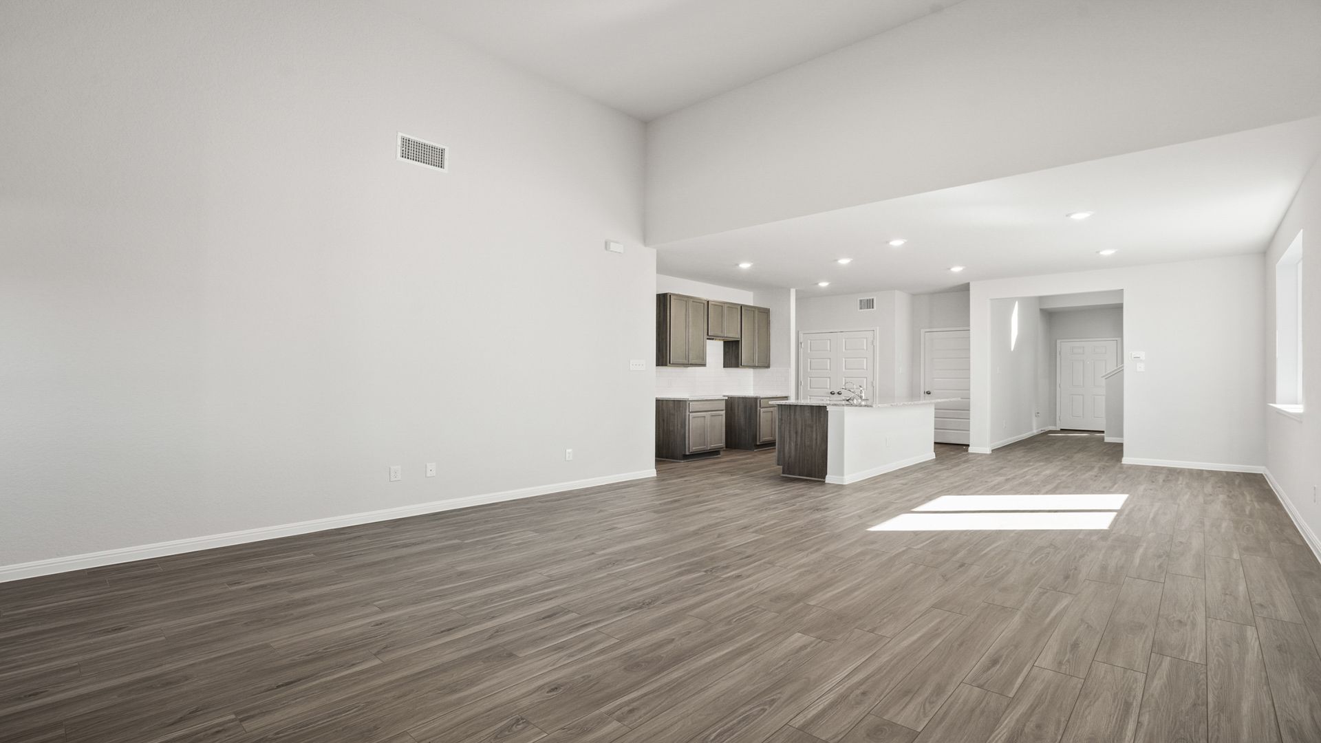 Family Room to Kitchen and Dining