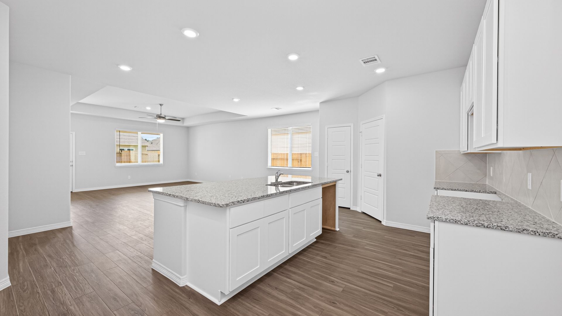 Kitchen to dining and family room