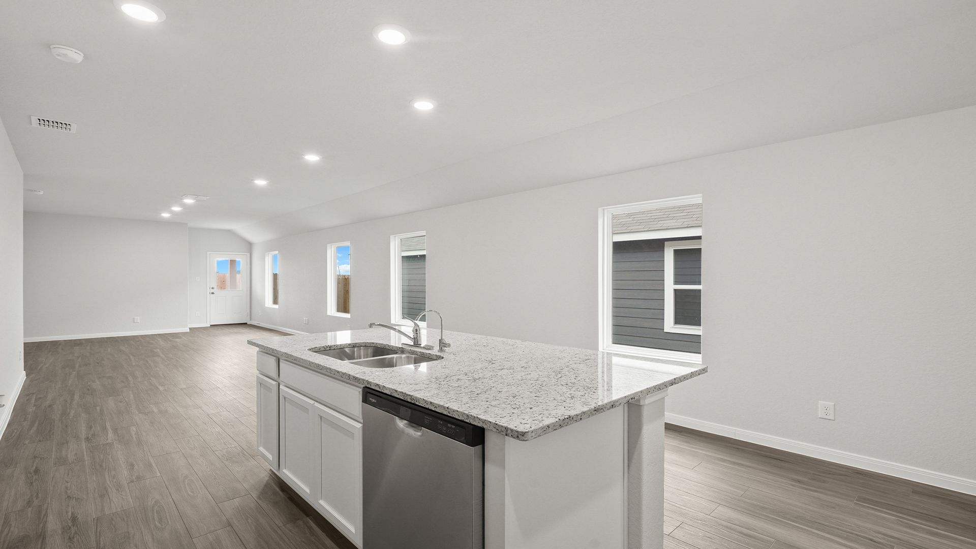 Kitchen to dining area and family room