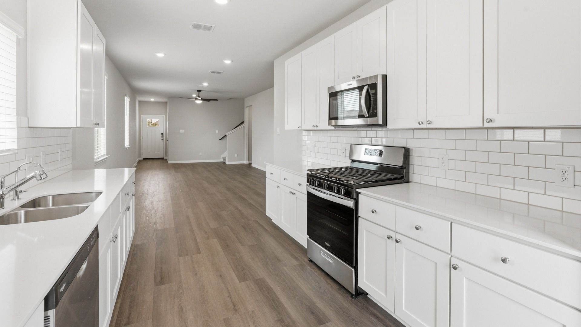 Kitchen to Dining Area and Family Room