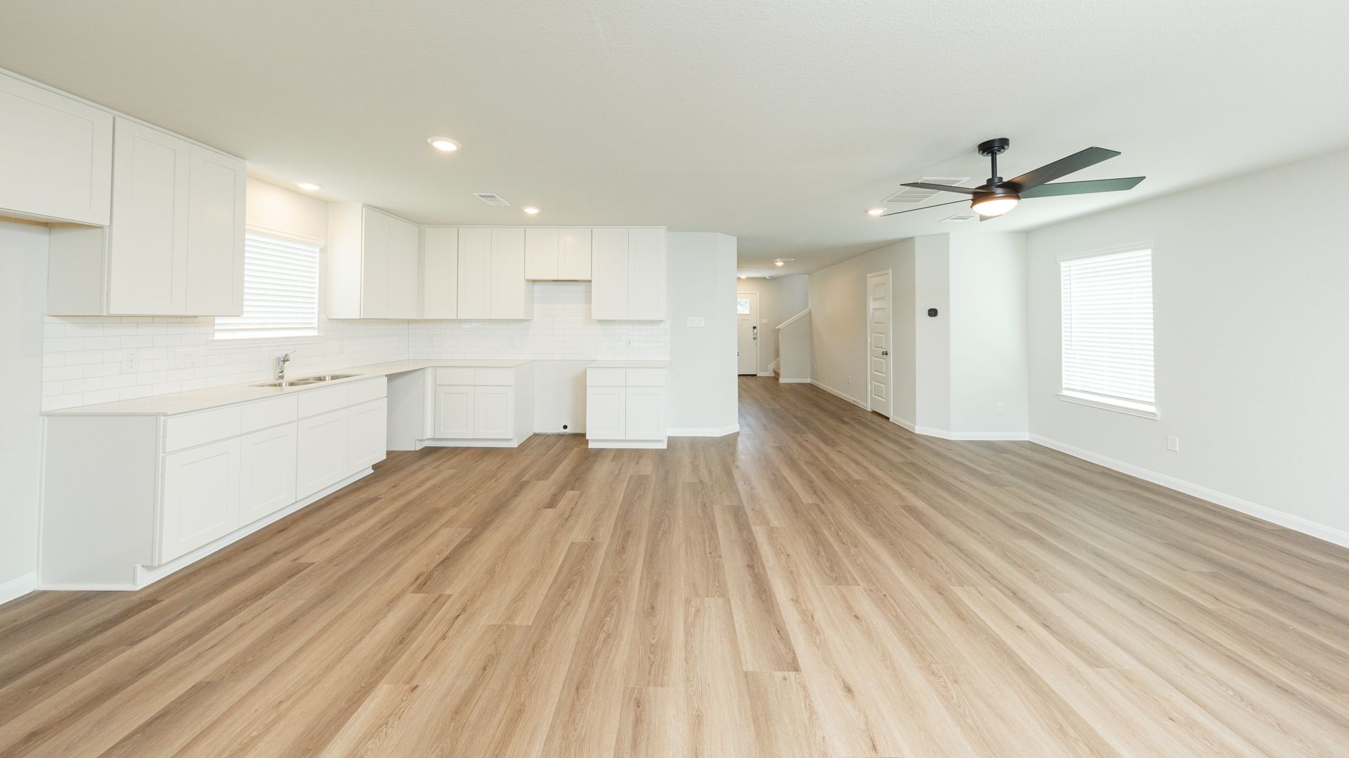 Kitchen, Dining Area, and Family Room