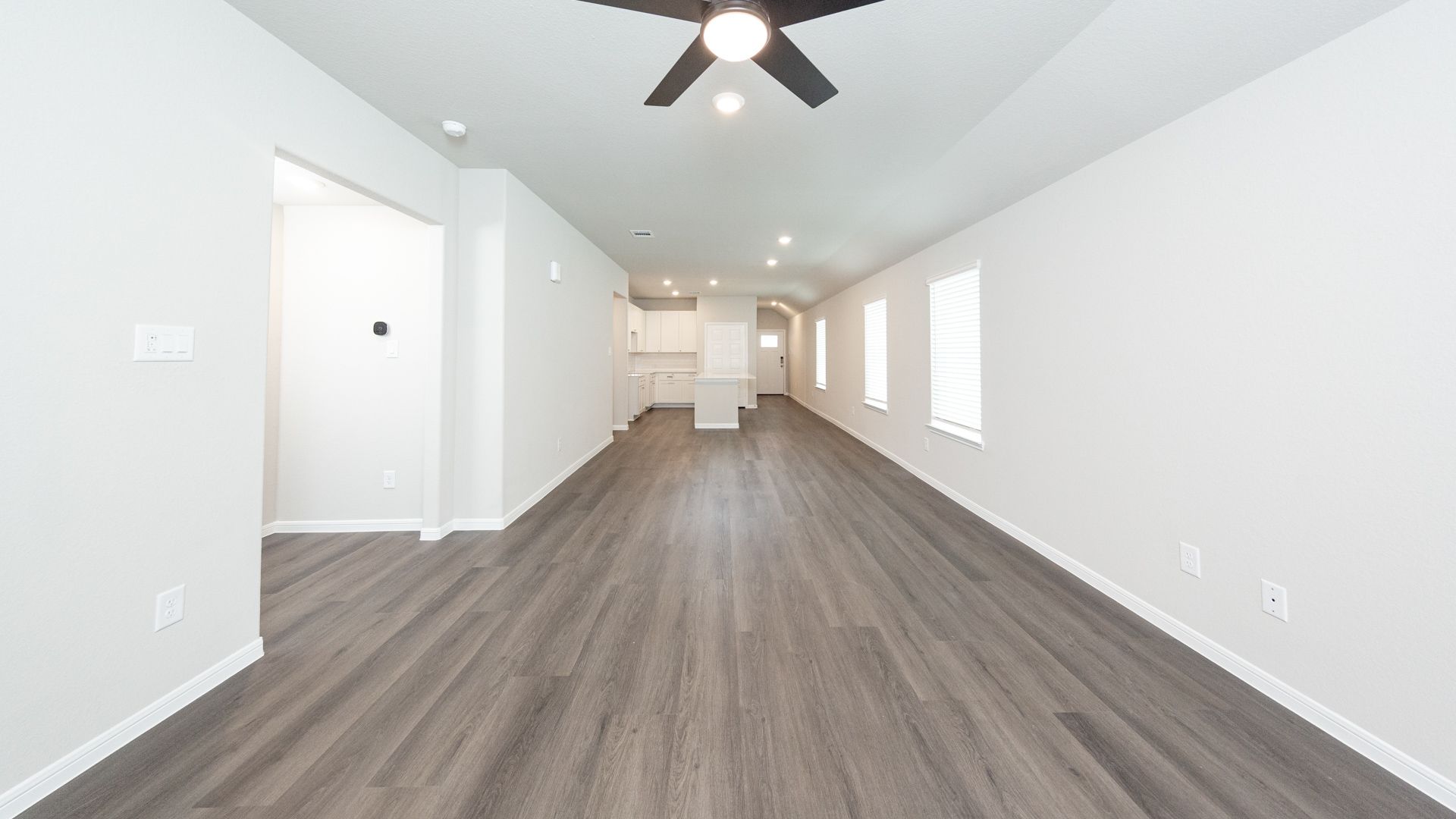 Family Room to Kitchen and Dining Area