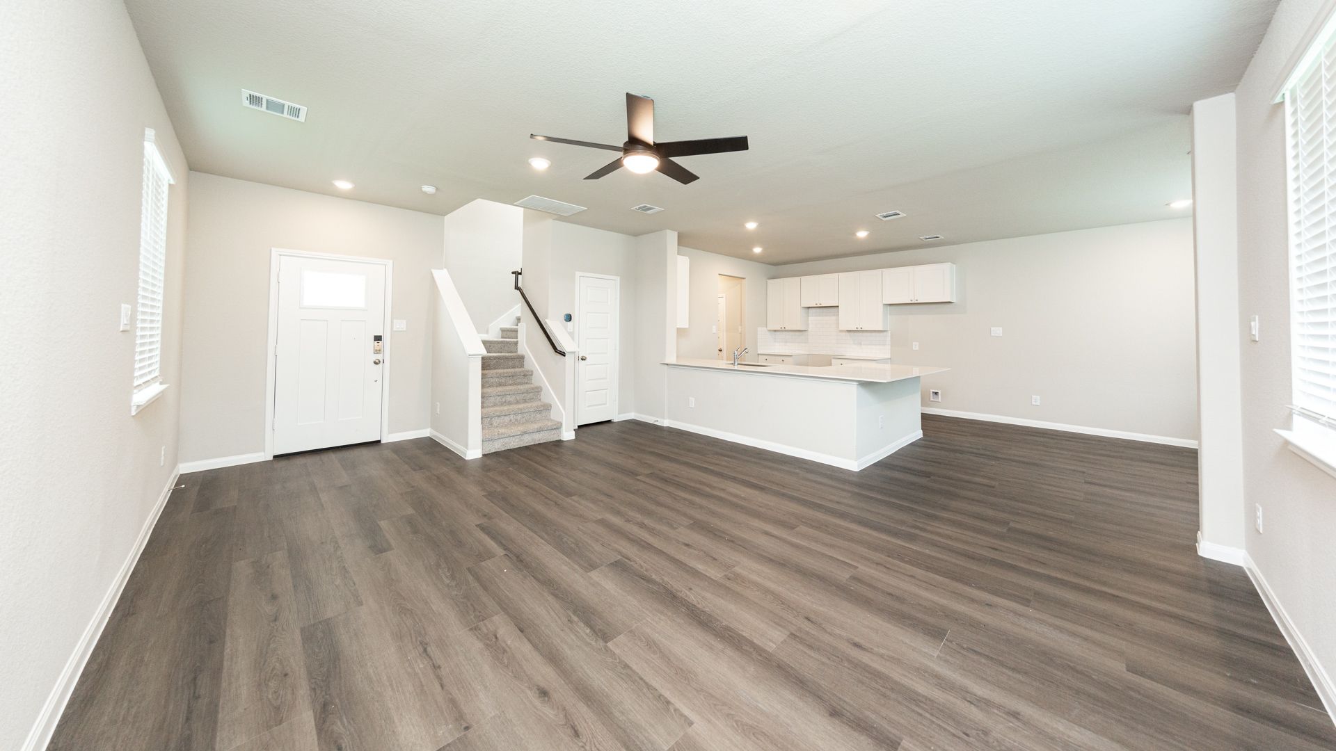 Family Room to Kitchen and Dining Area