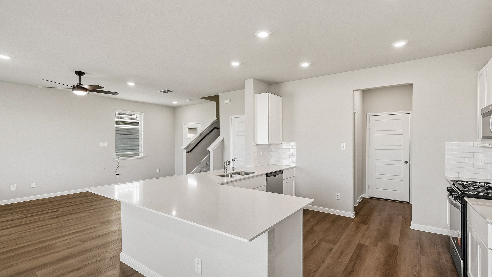 Kitchen to living area