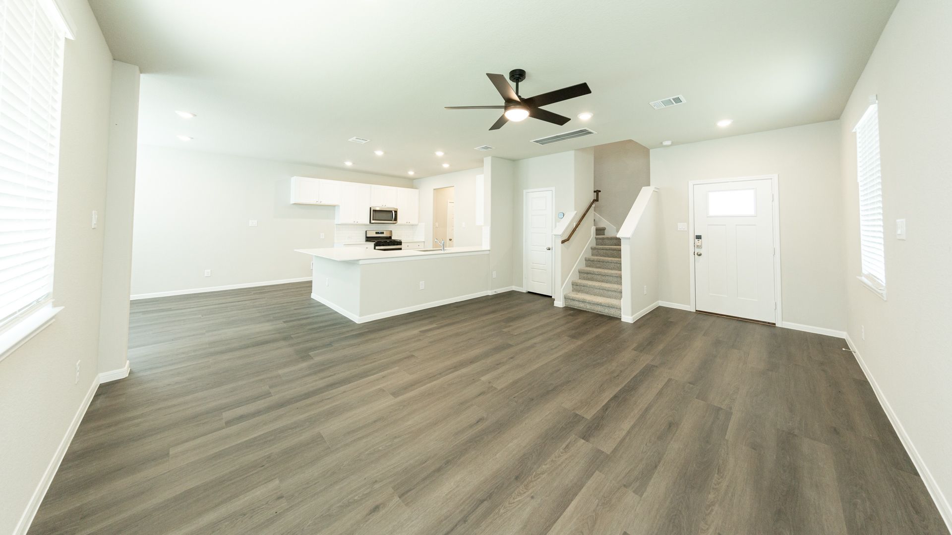 Family Room to Kitchen and Dining Area