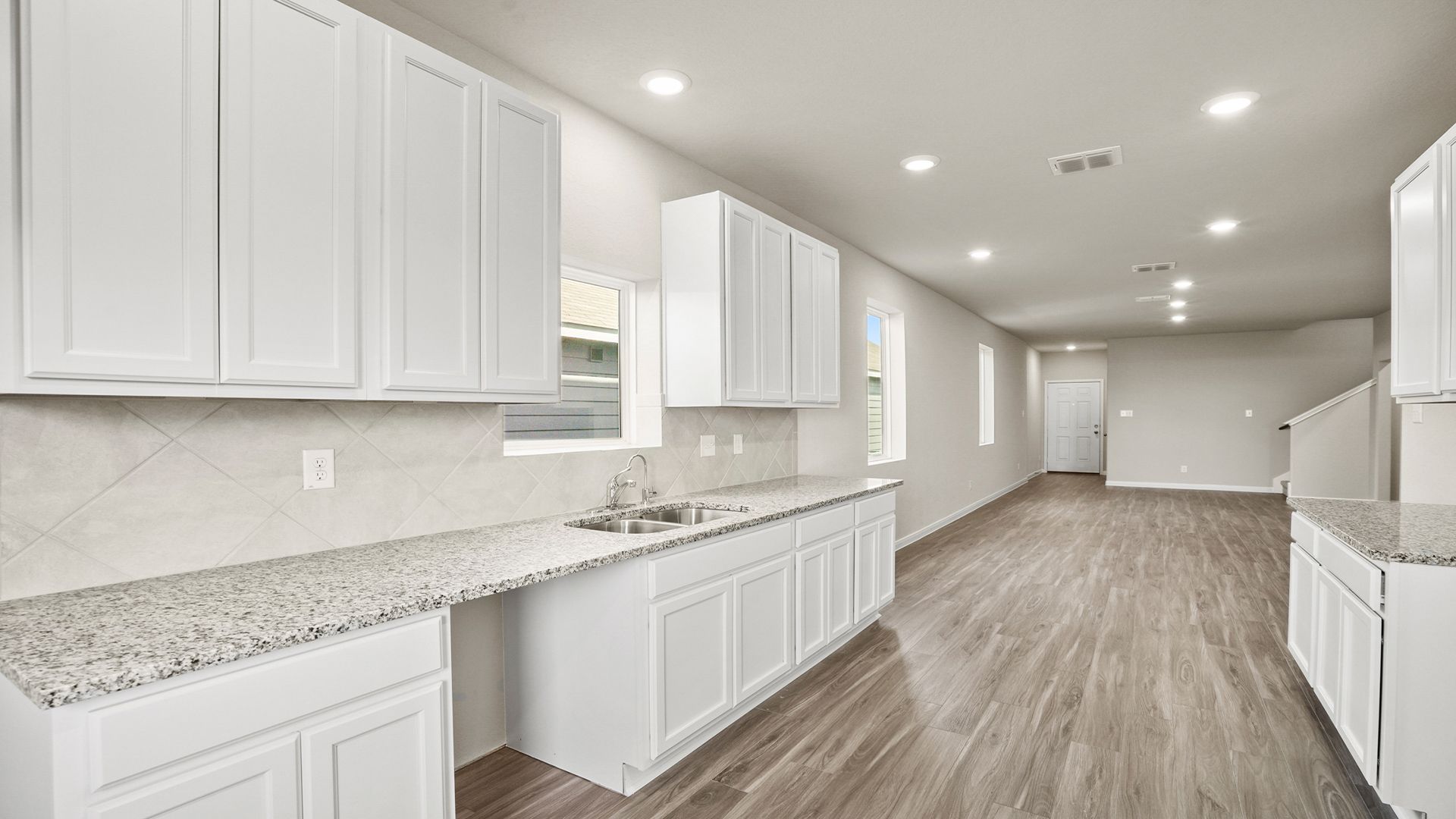 Kitchen to Dining and Family Room