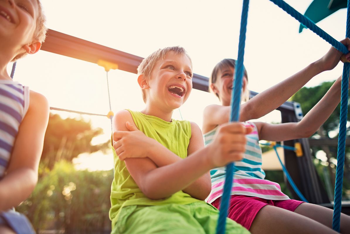 Kids on a Playground Structure