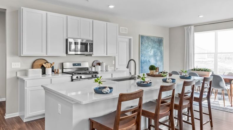 Rainier designer-selected countertops with center island