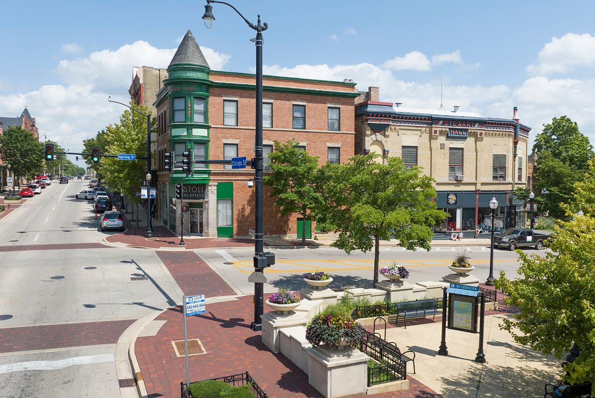 Elgin Aerial Downtown Stewart Hall