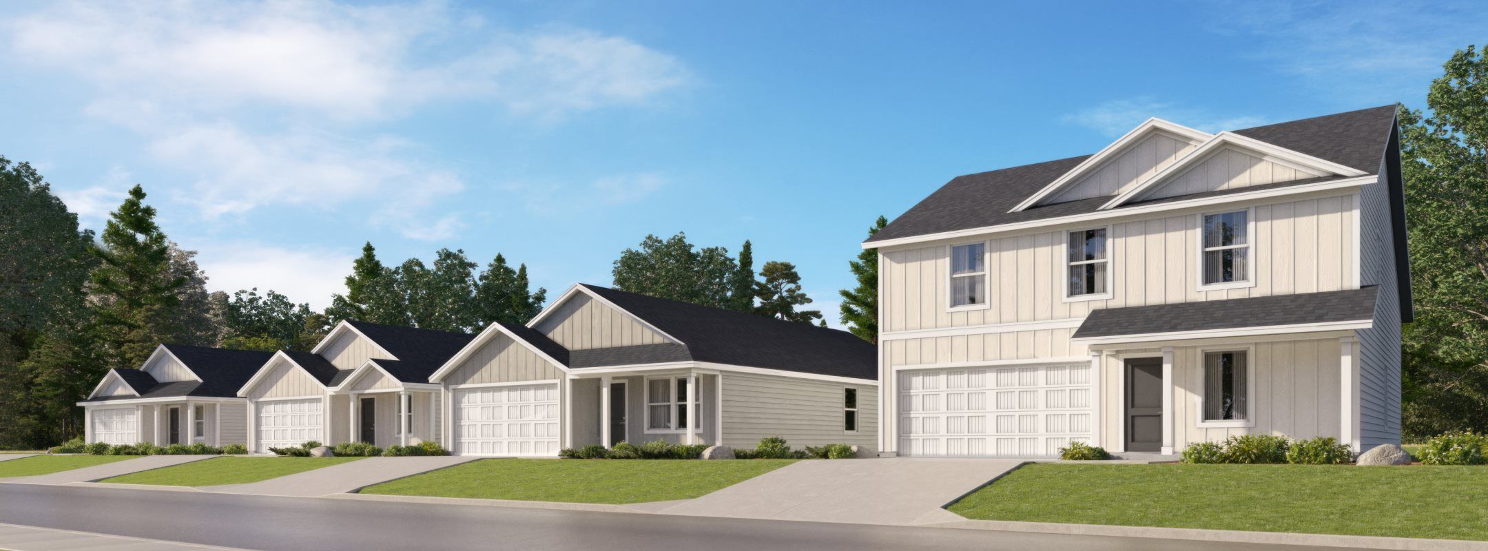 Streetscape of Lennar homes