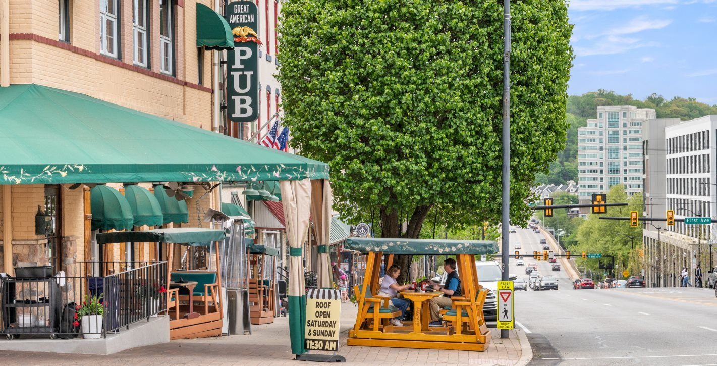 nearby local shops and restaurants