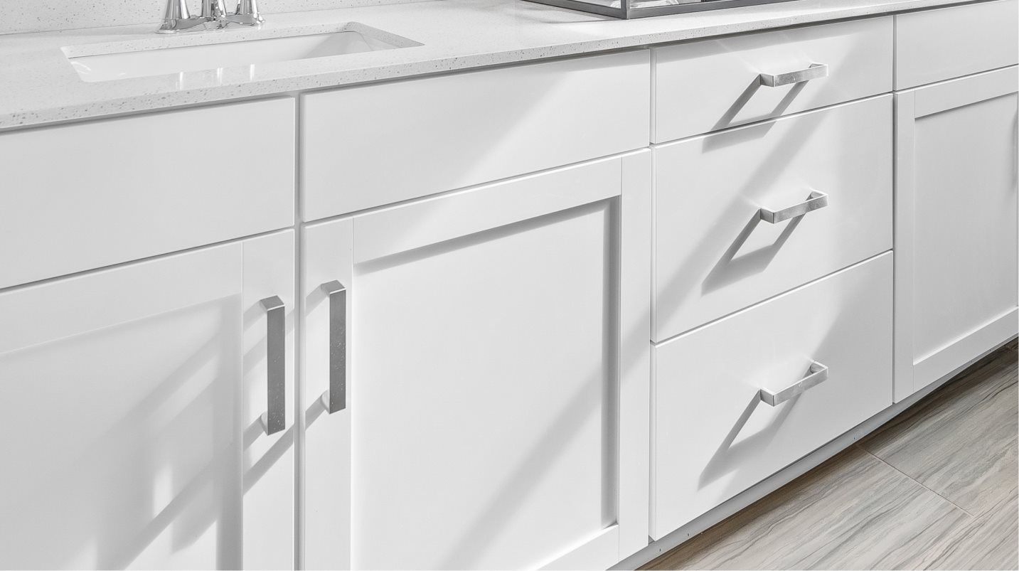 Vanity with quartz countertops