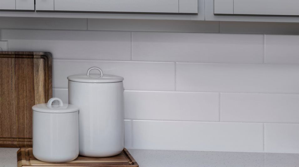 Close up of the backsplash