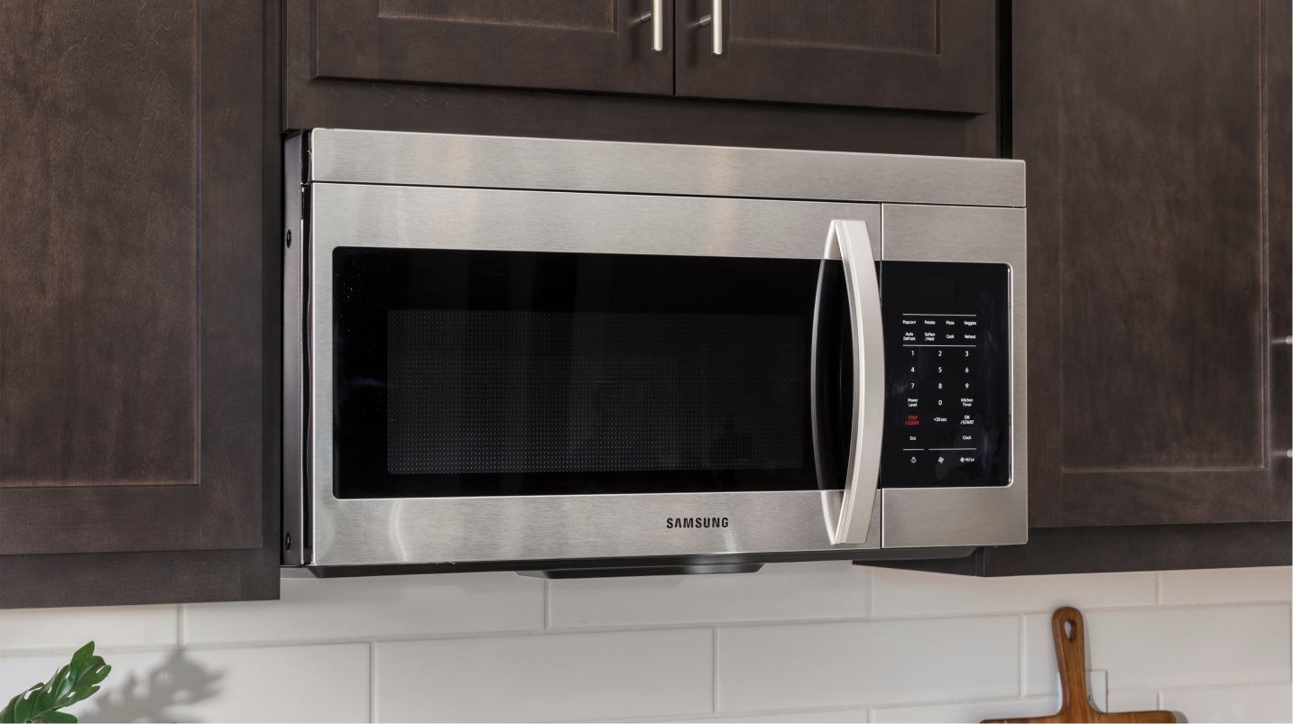 Stainless steel over-the-range sensor microwave oven
