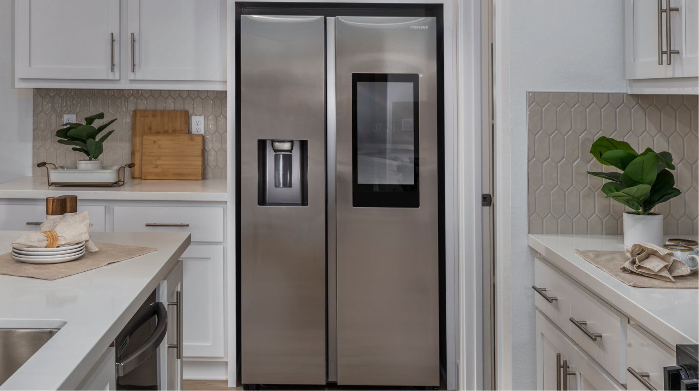 Stainless steel counter-depth side-by-side refrigerator