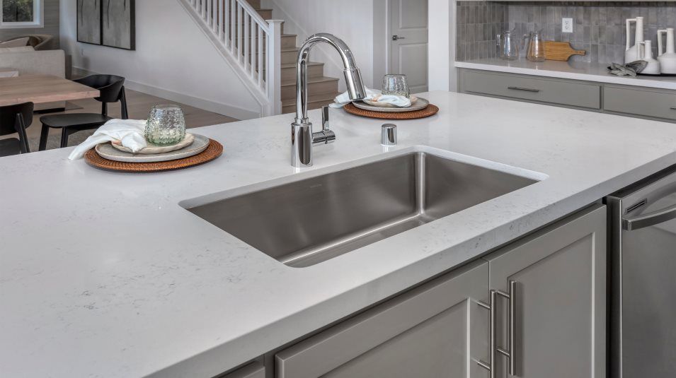 Crestwick Undermount single-bowl stainless steel sink with chrome faucet