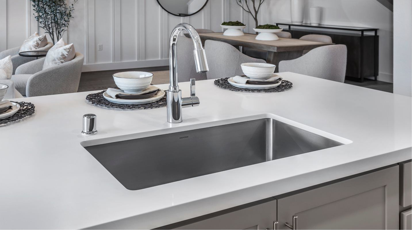 Close up of the kitchen sink and faucet