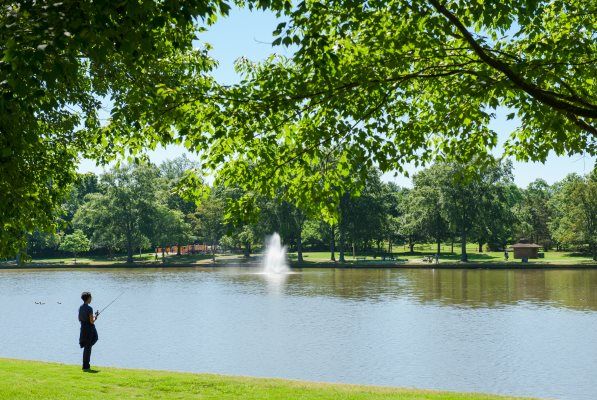 shoreline fishing at Allen Pond
