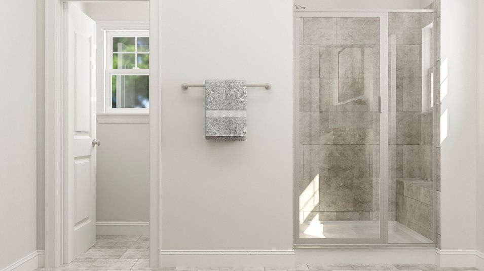 Tile Shower with Glass Enclosure