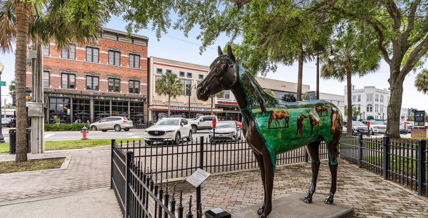 Painted Statue Of Horses