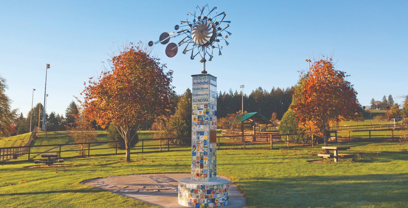 The forest grove community sundial at thatcher city park
