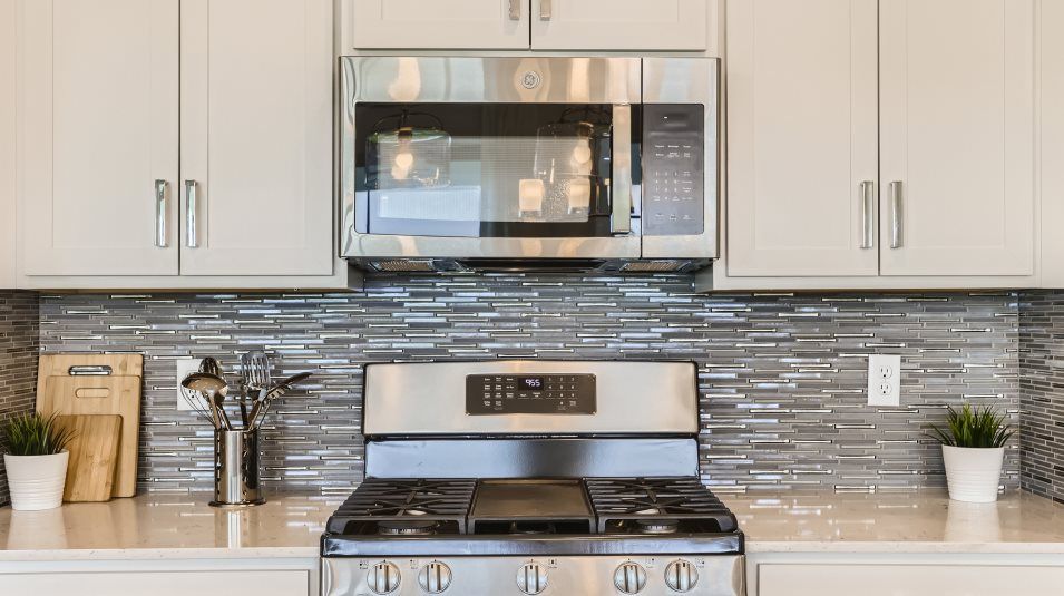 Gas range and microwave