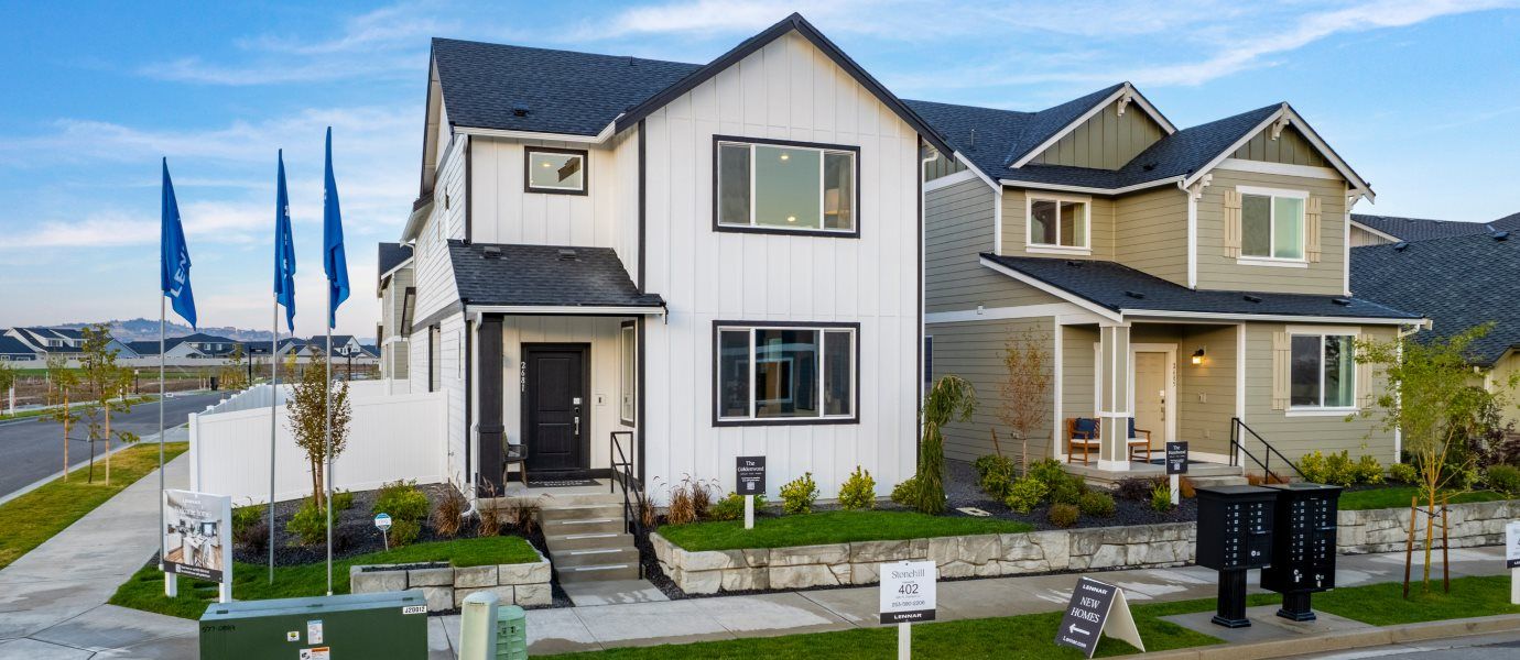 Two home exteriors in the cottage collection