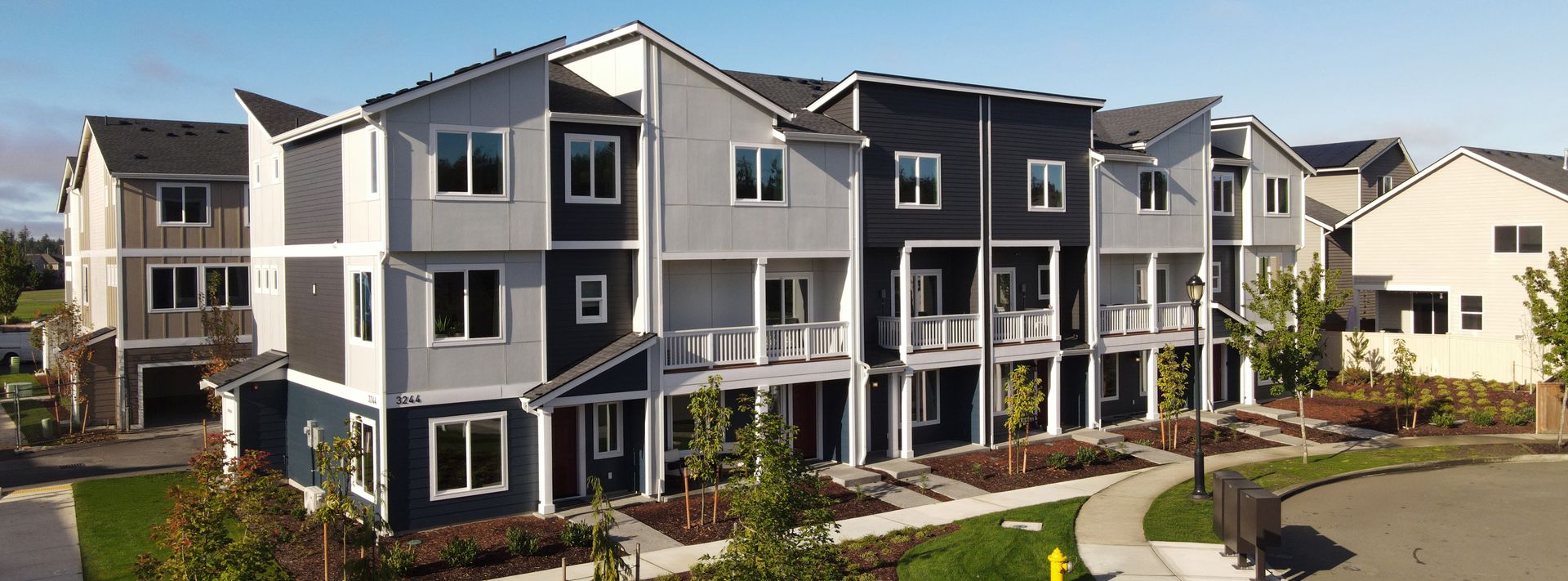 Campus Reserve Aerial Townhomes Streetscape 3of3
