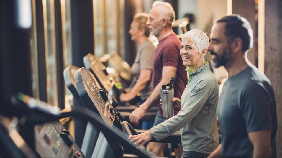 Active adults in gym