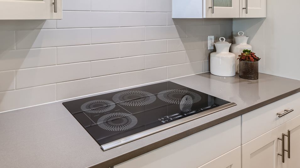 Close up of the cooktop