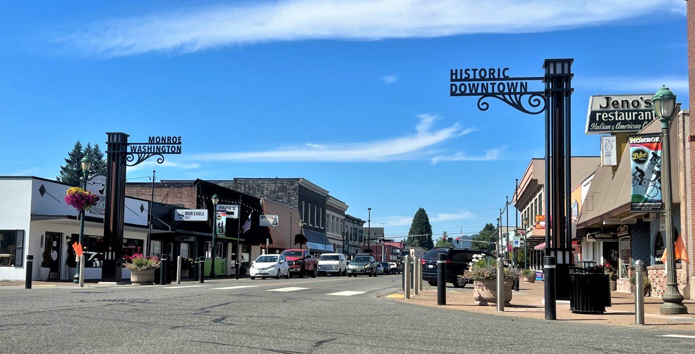 Signs for the historic downtown area