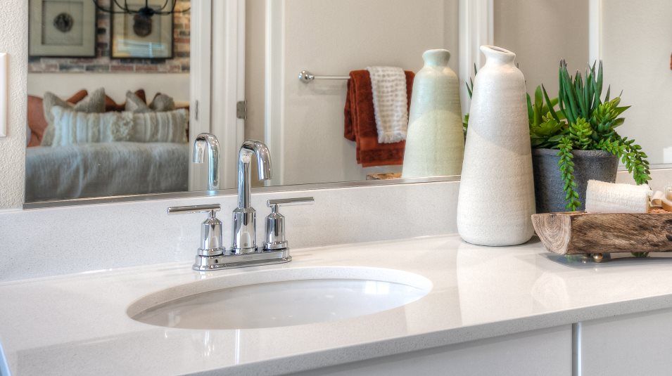 Close up of faucet and sink