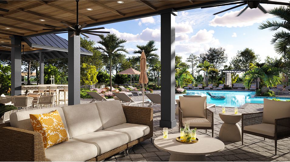 Acacia Fields Amenity Pool Covered Patio Seating