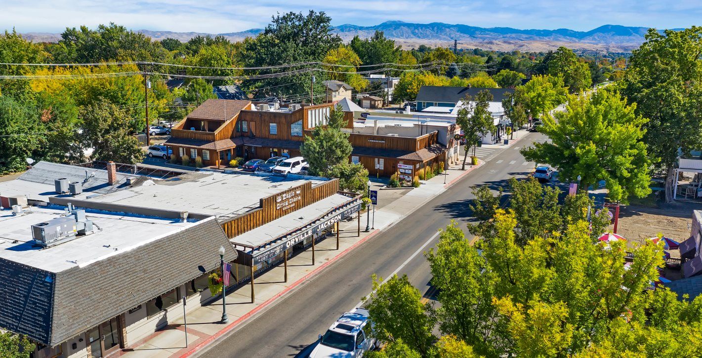 Aerial image of downtown Eagle