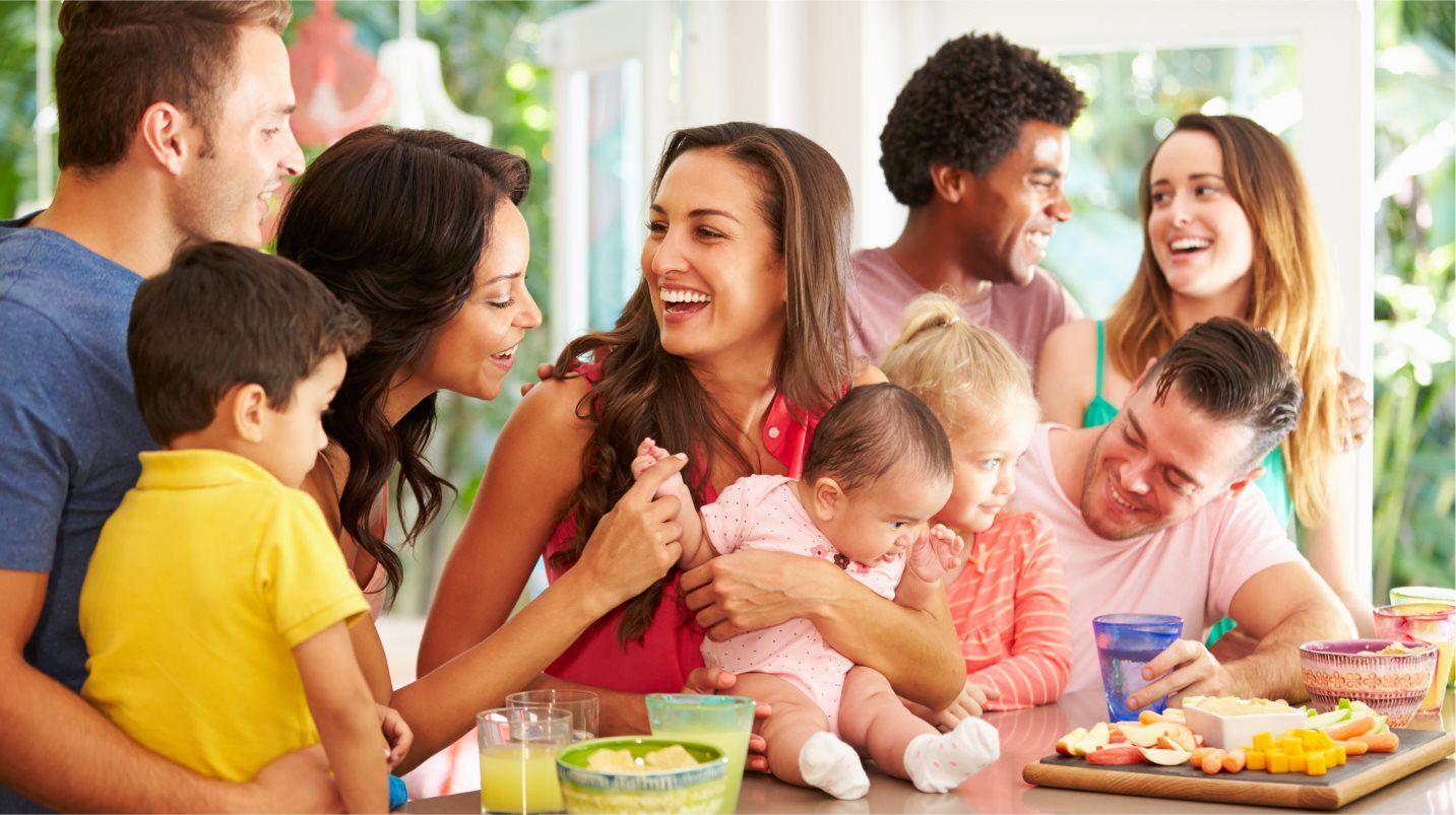 Families Eating Party