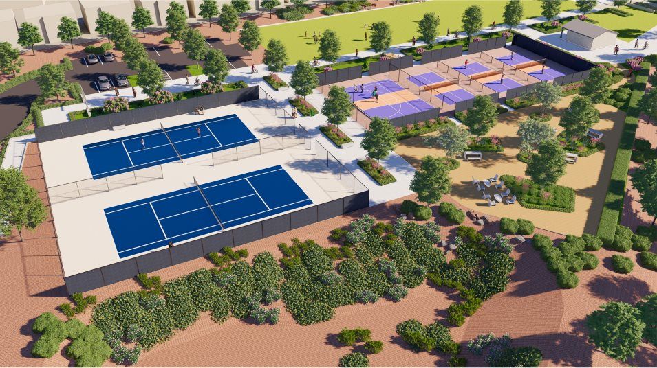 Aerial view of the sport court