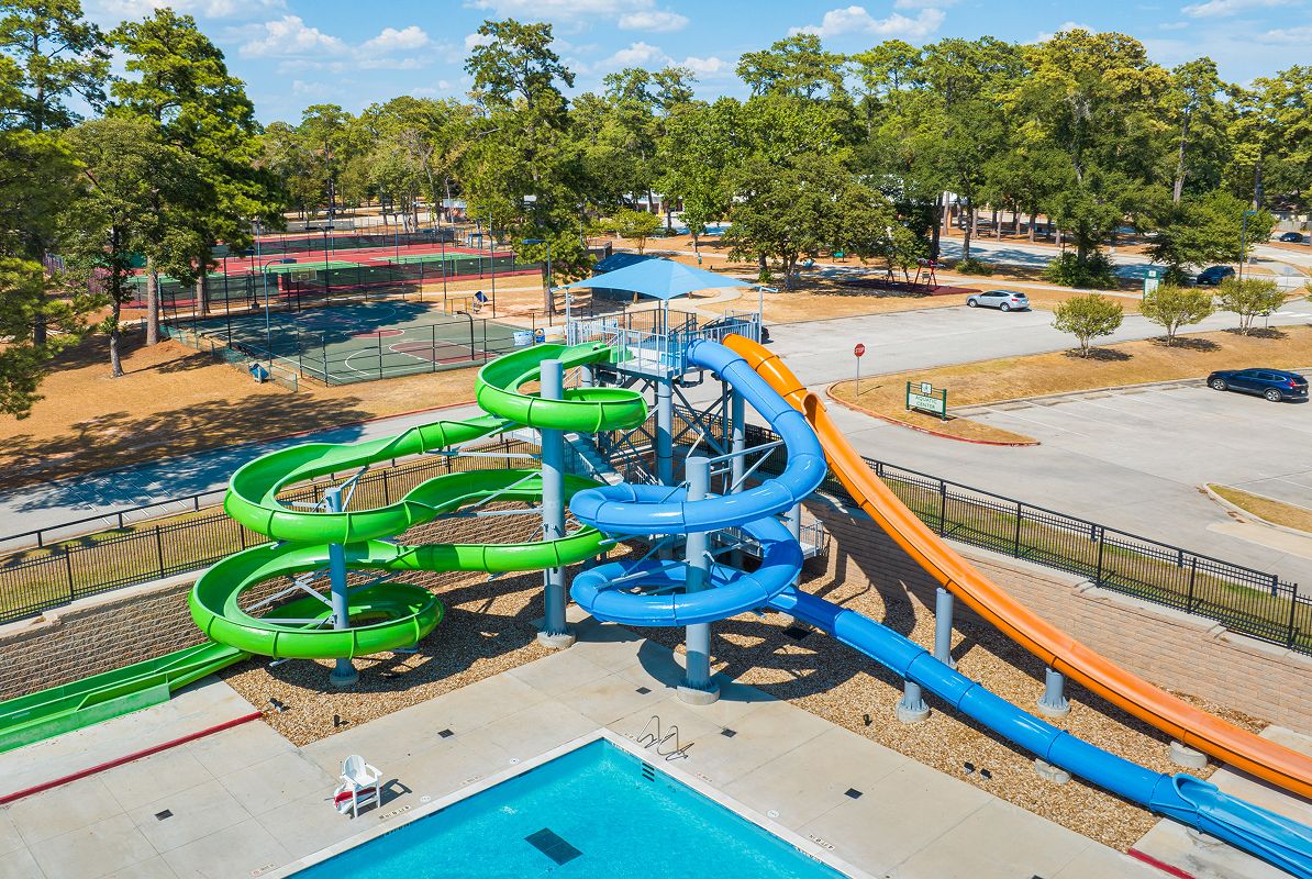 Cut And Shoot Conroe Aerial Candy Cane Park Waterpark