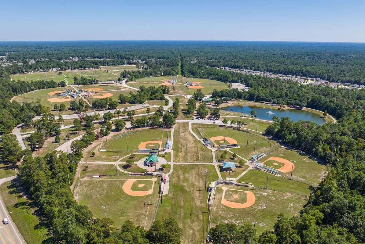 Conroe Aerial Carl Barton Jr Park Baseball Park Complex