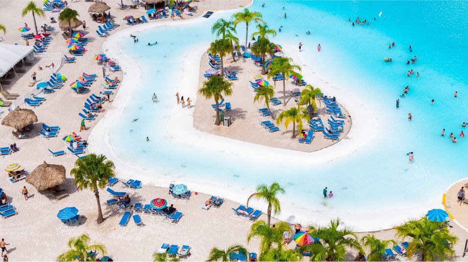 Swimming beach aerial view